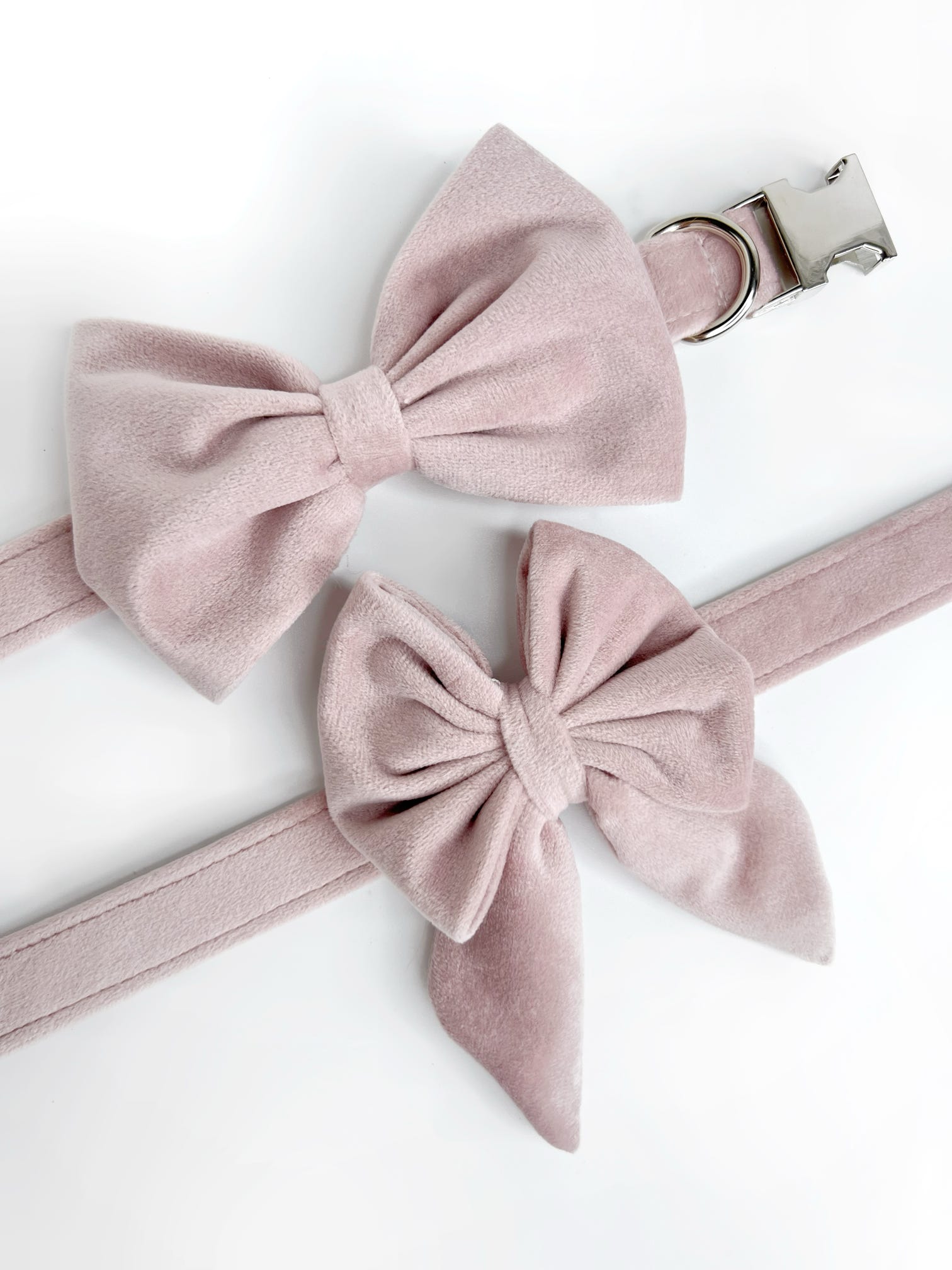 Pink velvet bow tie and sailor bow