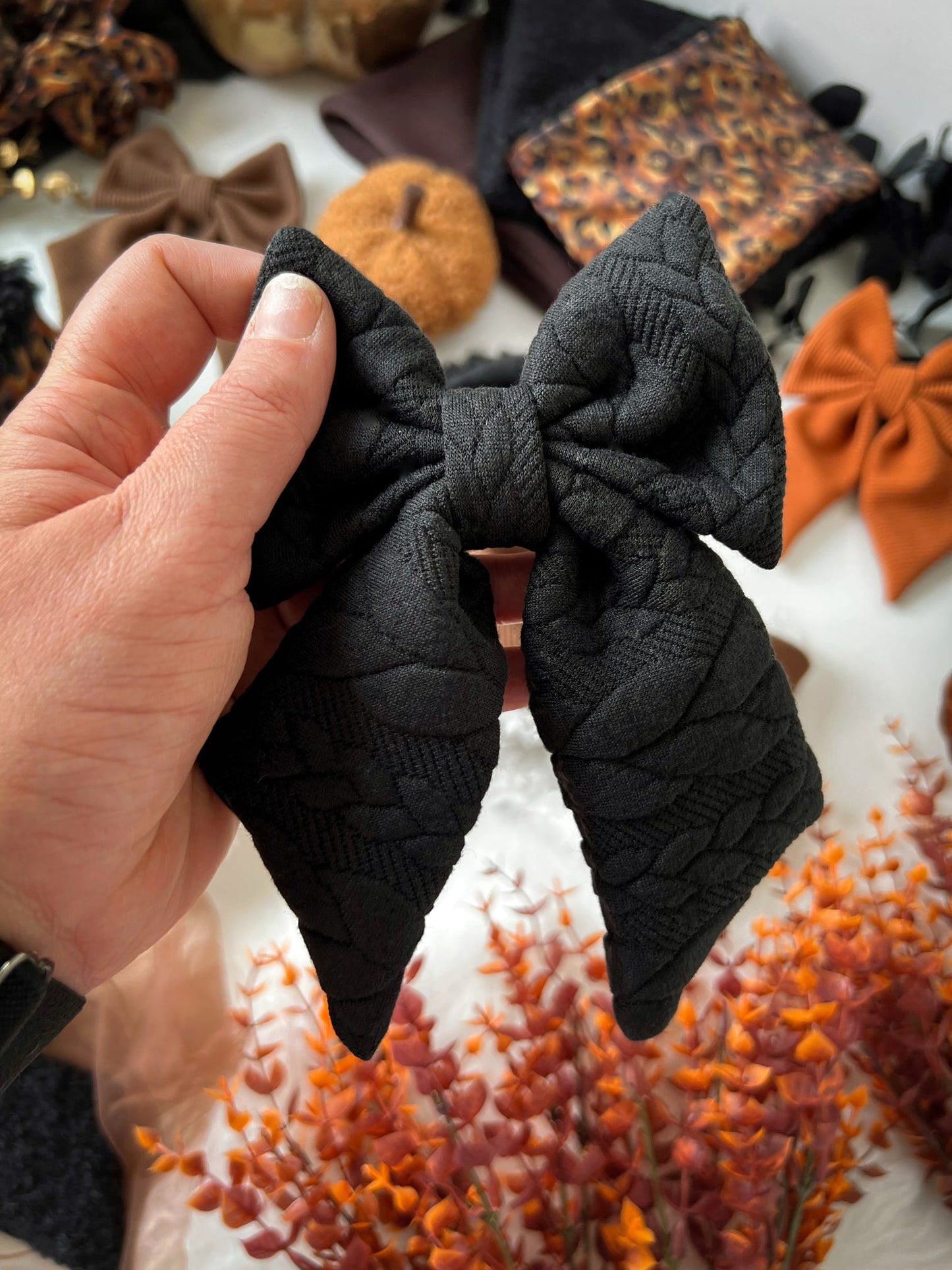 Custom Made | Sailor Bow - Black Cable Knit
