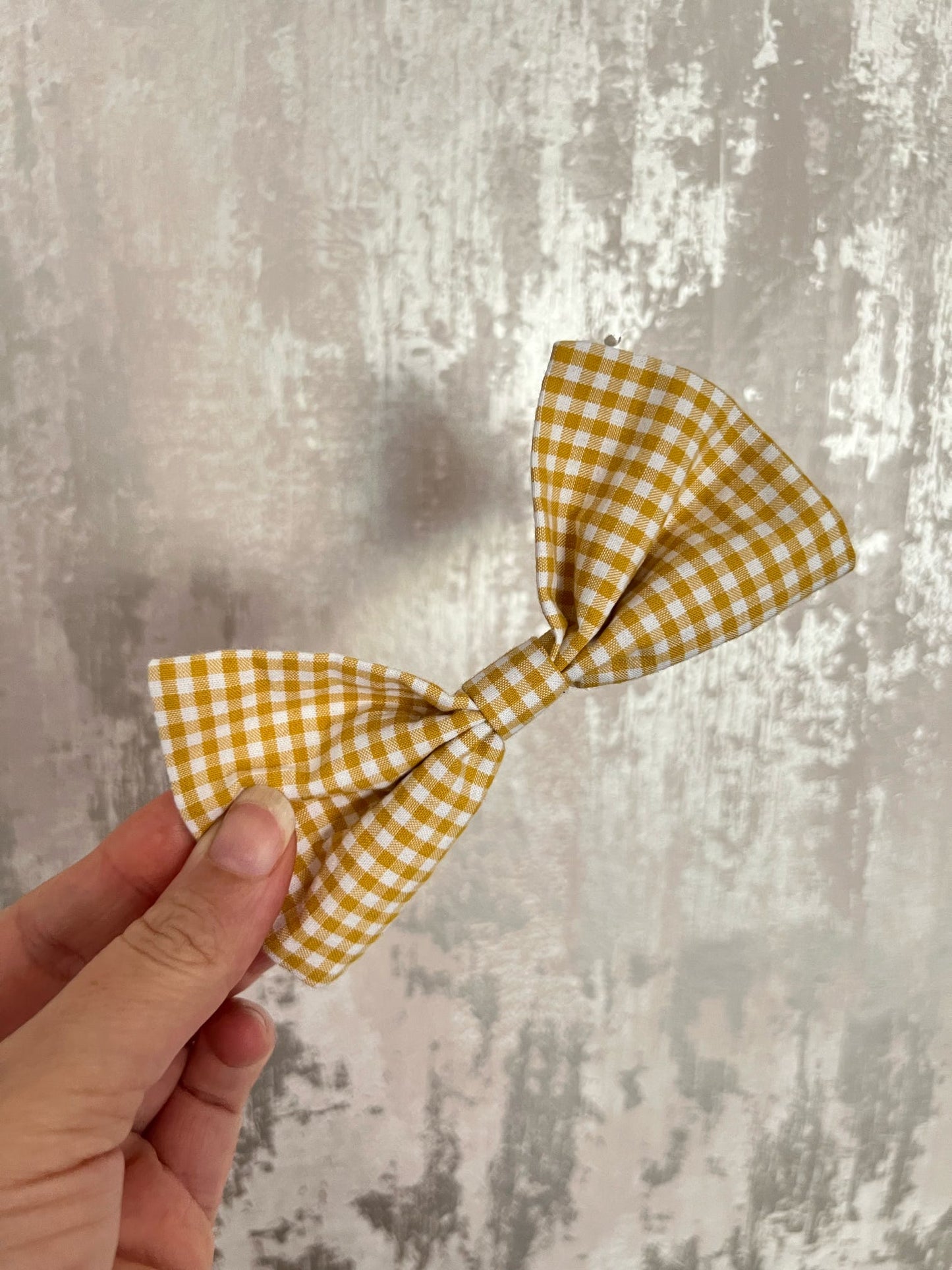 Fabric | Bow tie M - Mustard Gingham