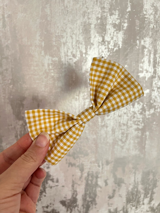 Fabric | Bow tie M - Mustard Gingham