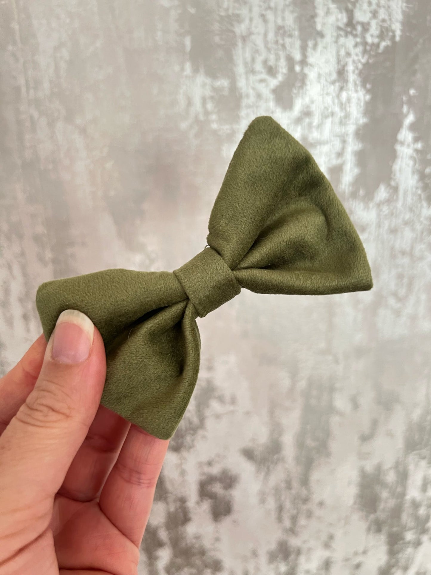 Fabric | Bow tie S - Green Velvet