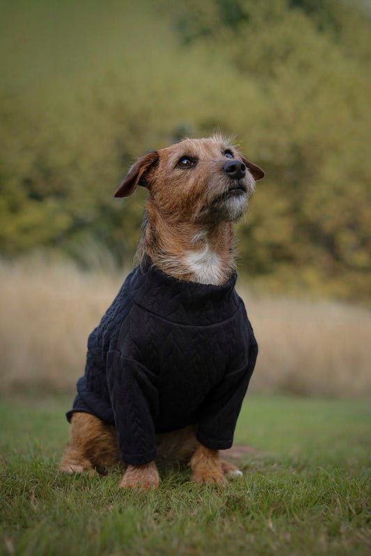 Custom Made | Cable Knit Jersey | Two Legged - Black
