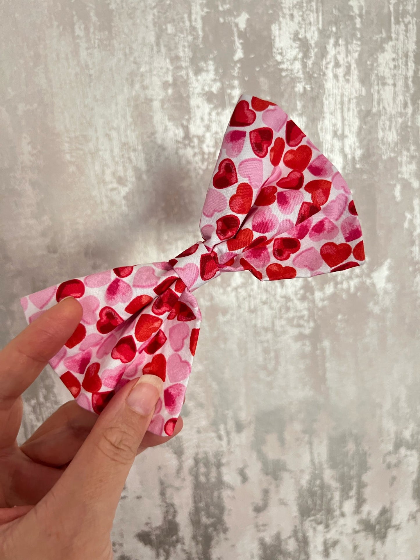 Fabric | Bow tie L - Love Hearts