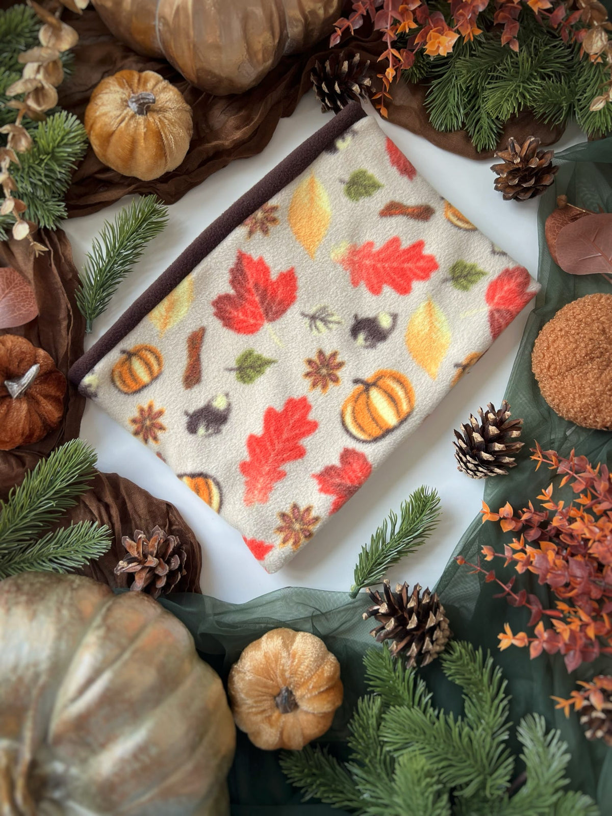 Ready To Ship | Human Snood - Autumn Pumpkin Print