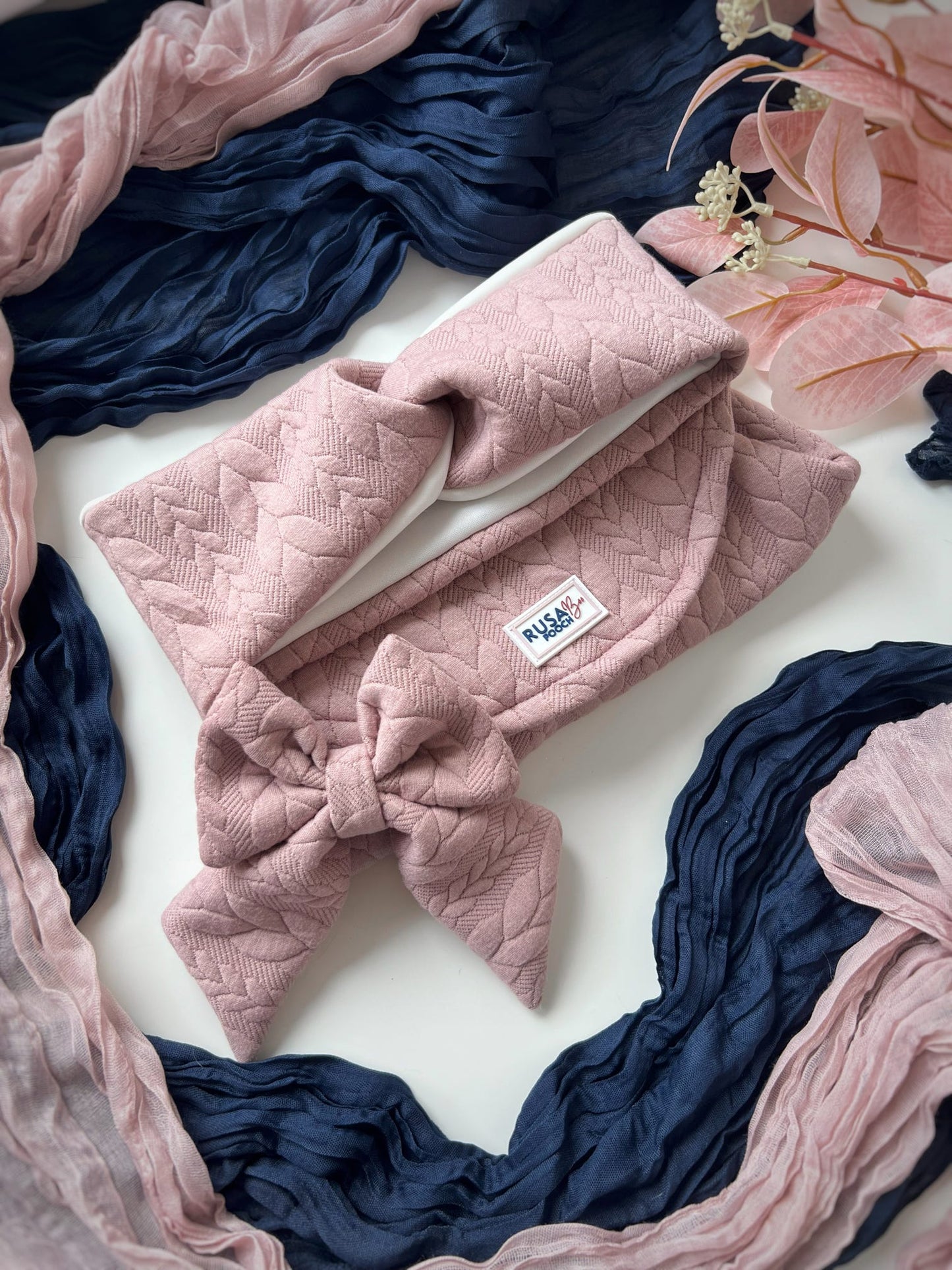 Custom Made | Sailor Bow - Light Pink Cable Knit