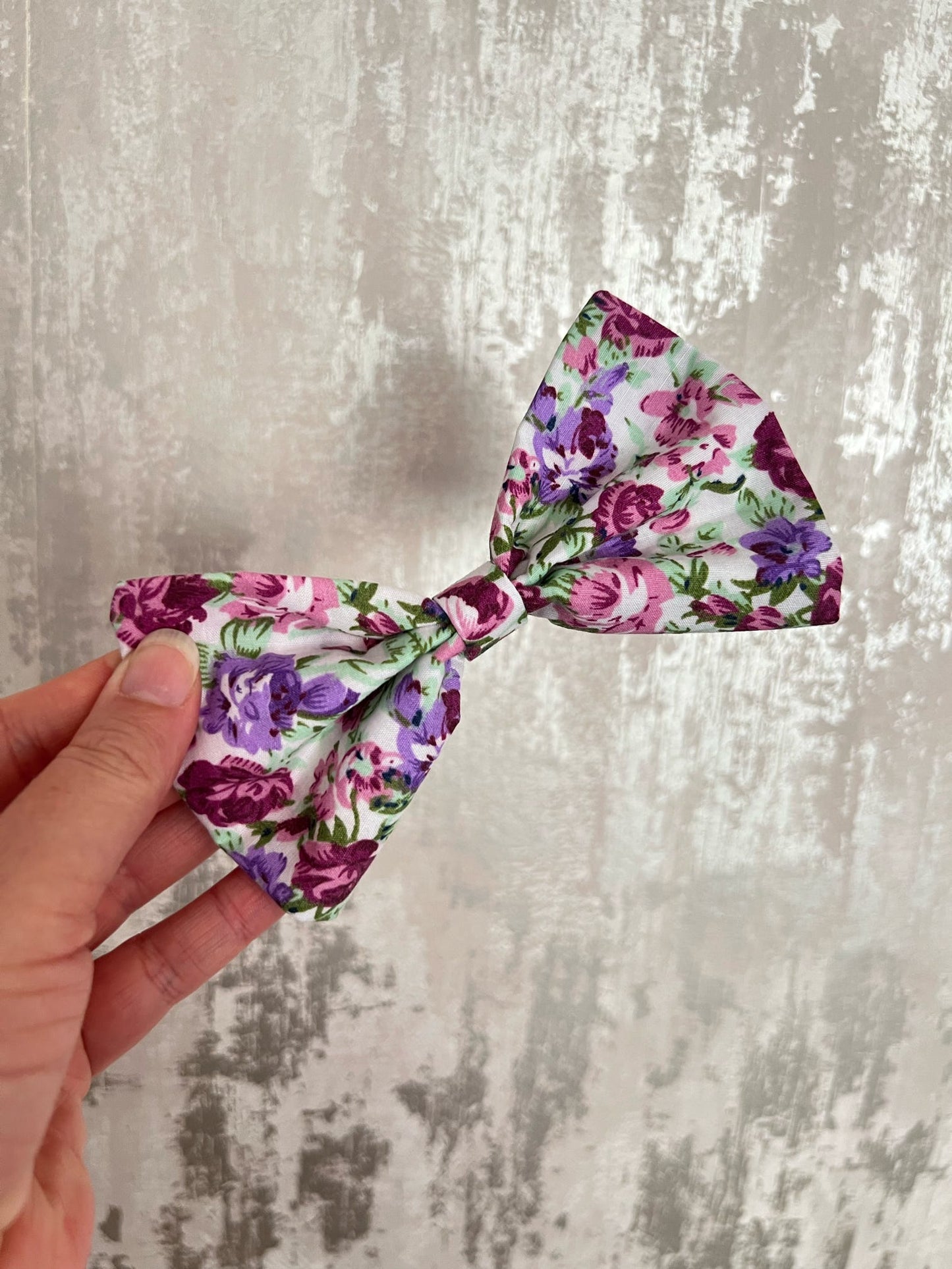 Fabric | Bow tie M - Purple Florals