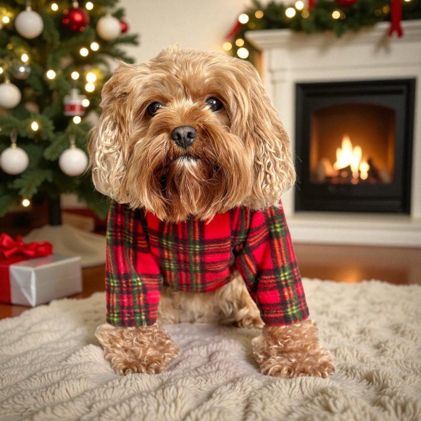 Custom Made | Polar Fleece | Two Legged - Christmas Tartan