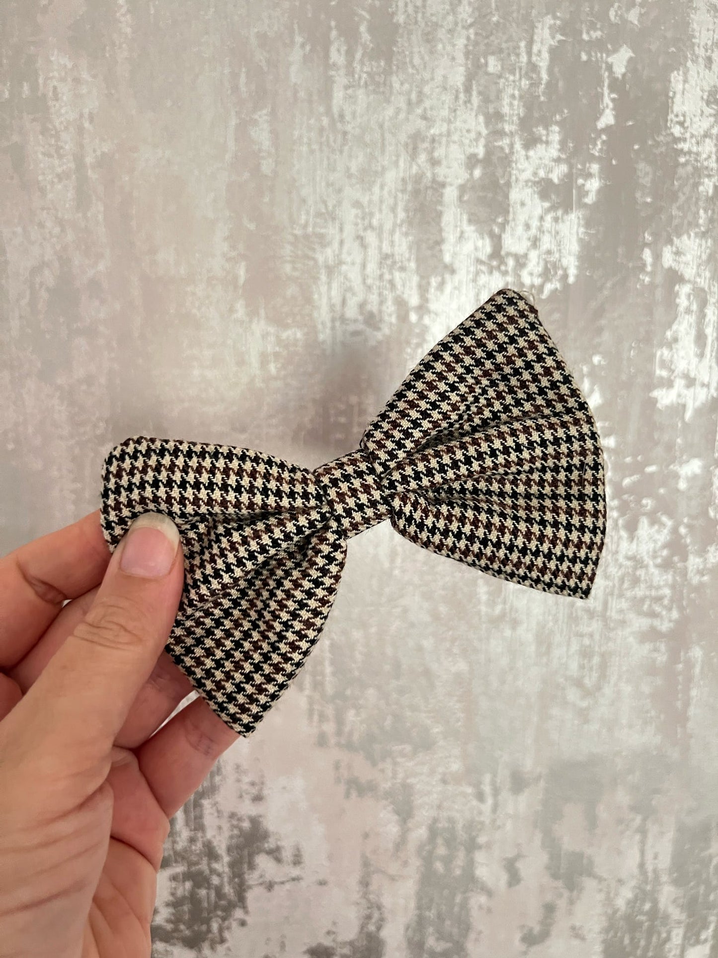 Fabric | Bow tie M - Brown Houndstooth