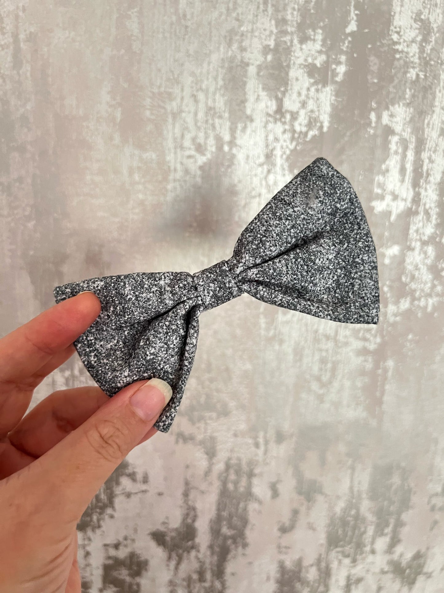 Fabric | Bow tie M - Silver Glitter