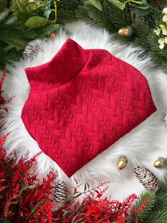 Custom Made | Cable Knit Jersey | Four Legged - Red