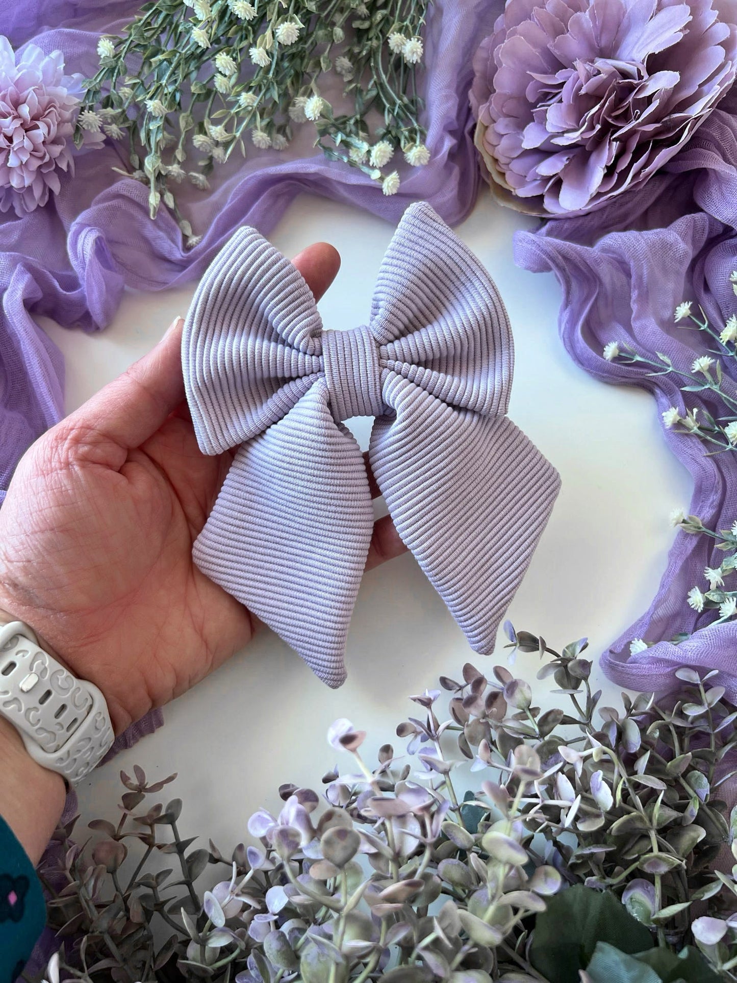 Custom Made | Sailor Bow - Lavender Jersey Rib