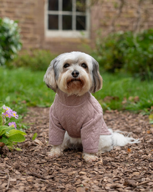 Custom Made | Cable Knit Jersey | Two Legged - Light Pink