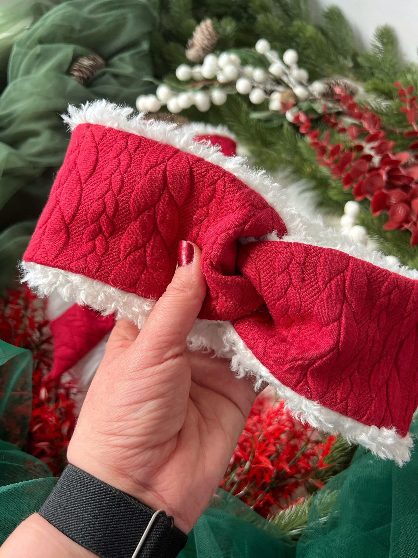 Custom Made | Mama Band - Red Cable Knit