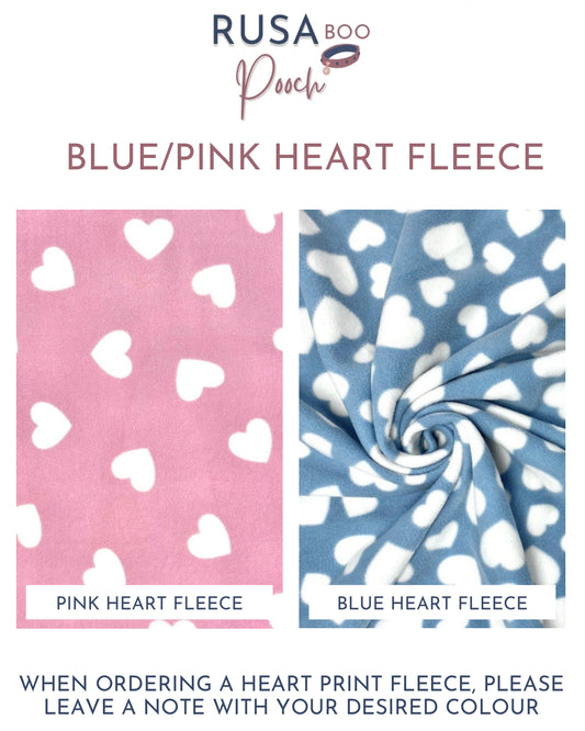 Fleece - Polar Fleece | Four Legged - Blue/Pink Hearts