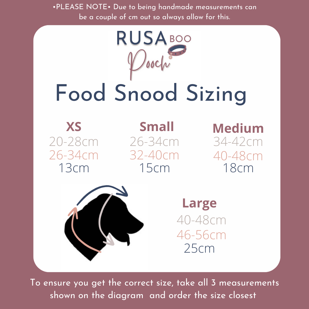 Feeding snood size guide