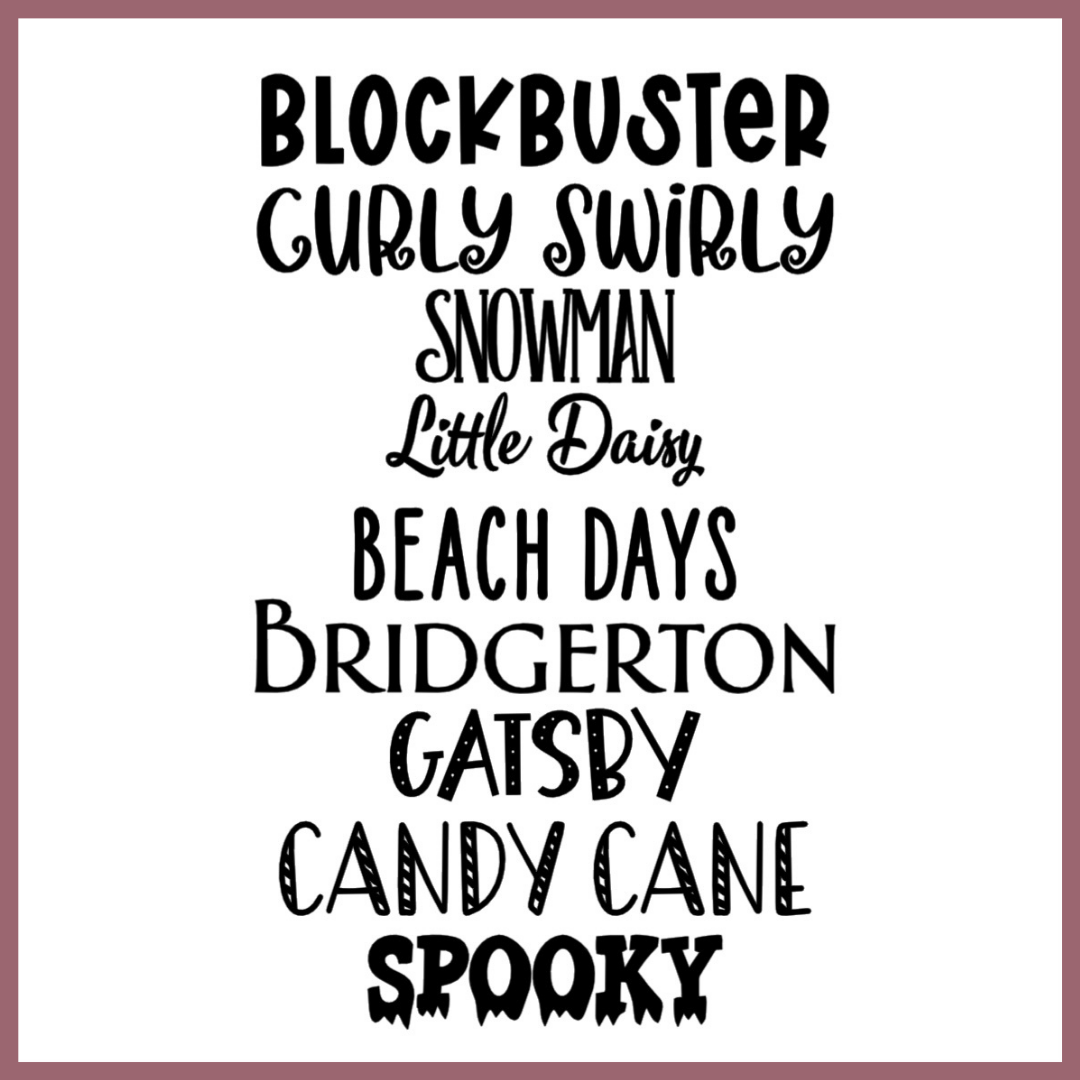 All the font we offer for personalised tags