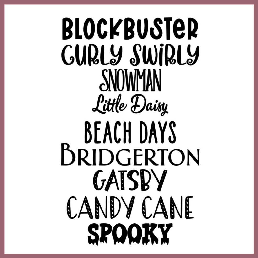 All the font we offer for our personalised dog tags