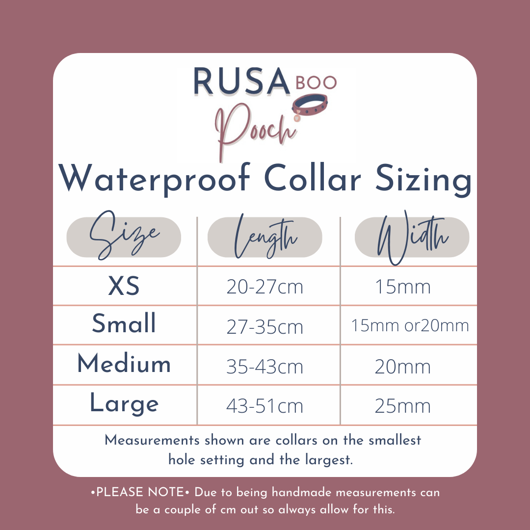 Waterproof collar size guide