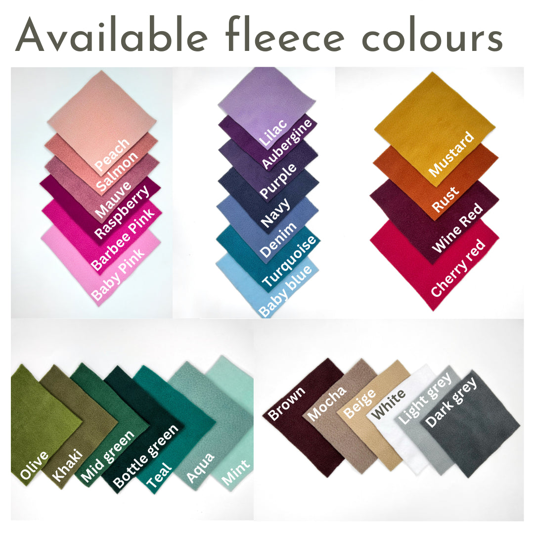 All the colours of polar fleece that we offer