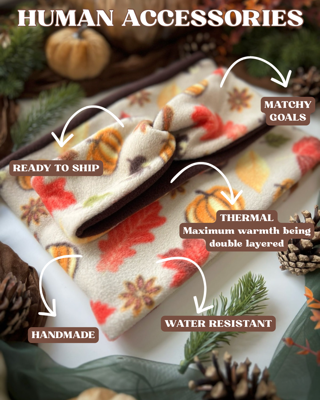 Ready To Ship | Human Snood - Autumn Pumpkin Print