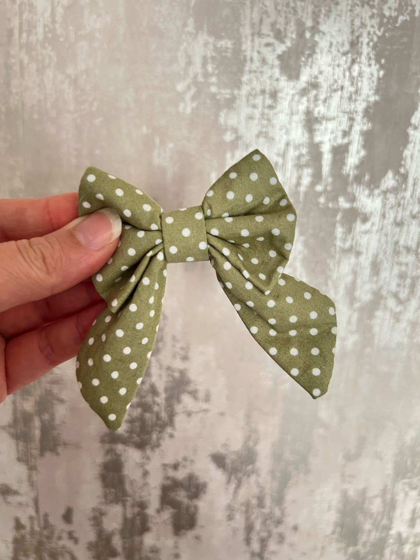 Fabric | Sailor Bow - Green Polka Dot
