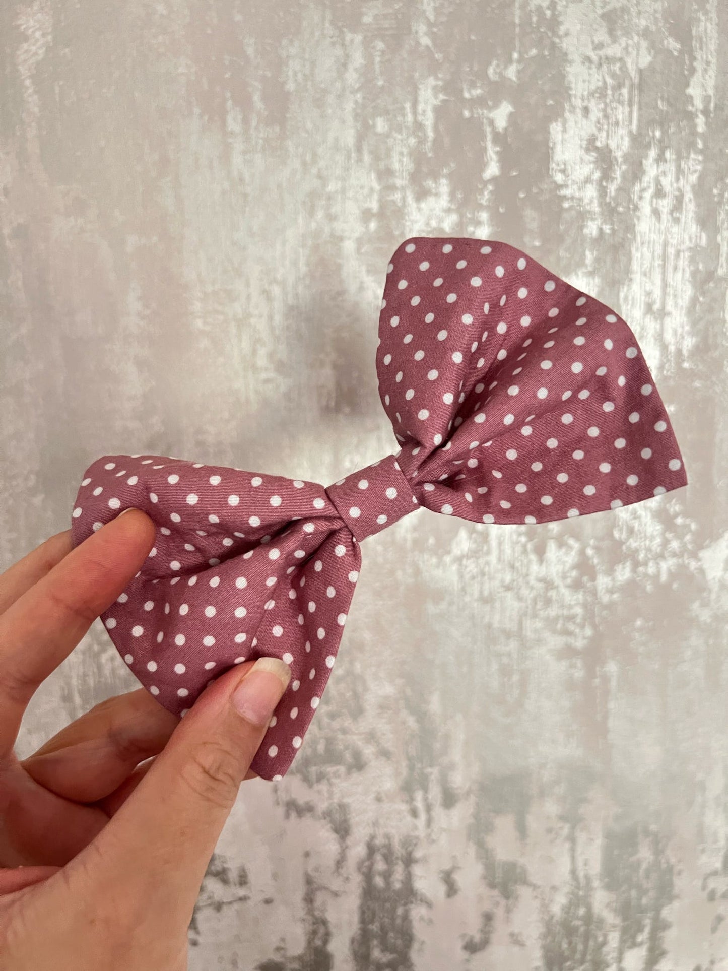 Fabric | Bow tie L - Pink Polka Dot