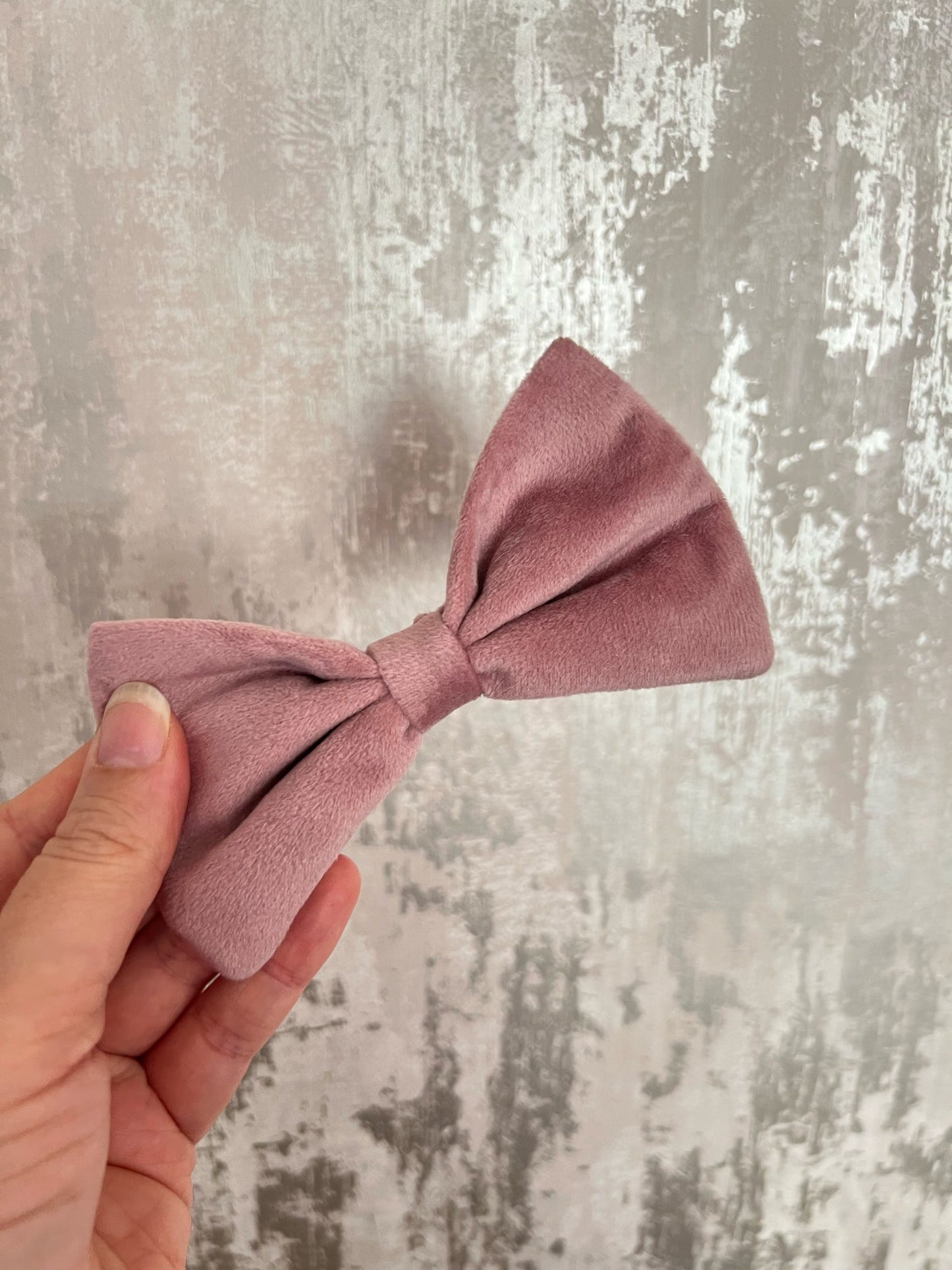 Fabric | Bow tie M - Dusky Pink Velvet