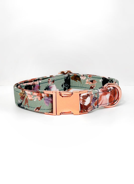 Collar | Fabric - Green Autumn Blooms