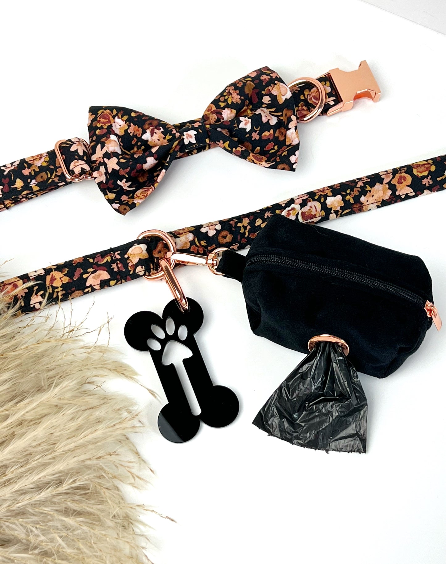 Collar | Fabric - Black Fall Florals