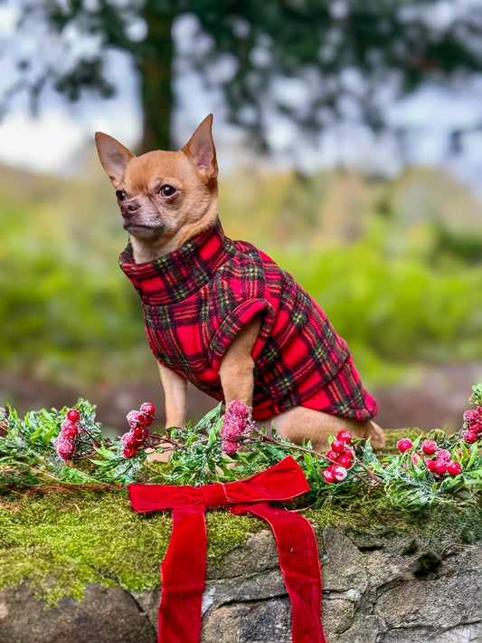 Custom Made | Polar Fleece | Tankie - Christmas Tartan