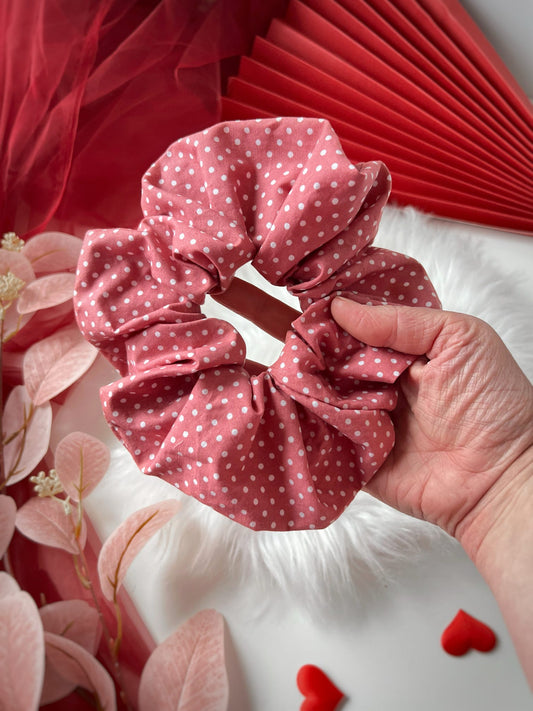 Ready To Ship | Scrunchie - Pink Polka Dot