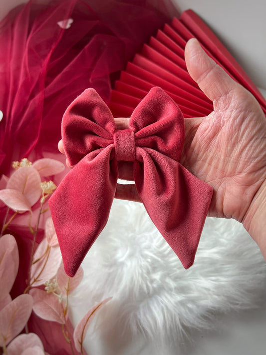 Ready To Ship | Bows - Coral Velvet