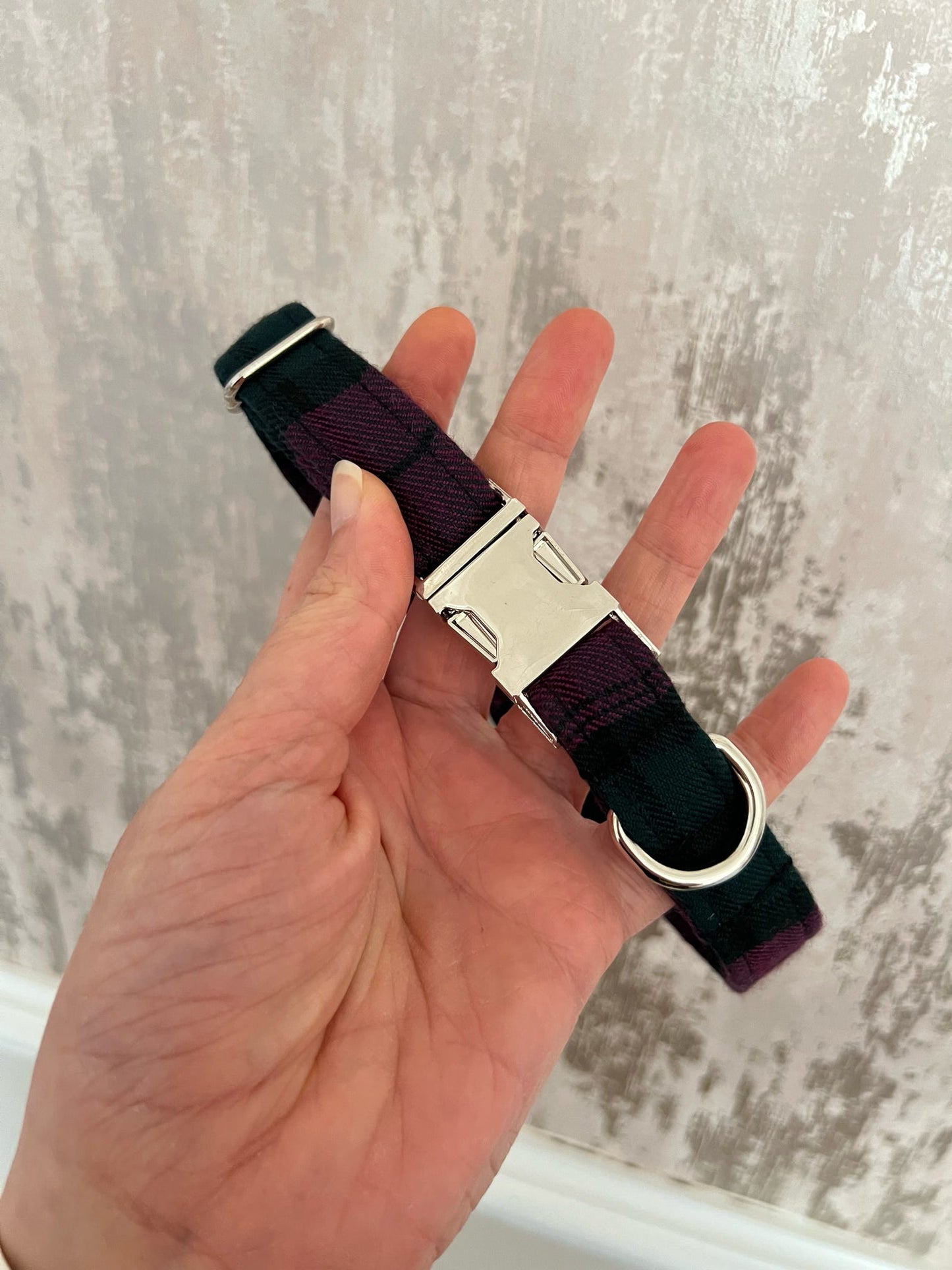 Collar | Fabric | Medium - Purple Tartan