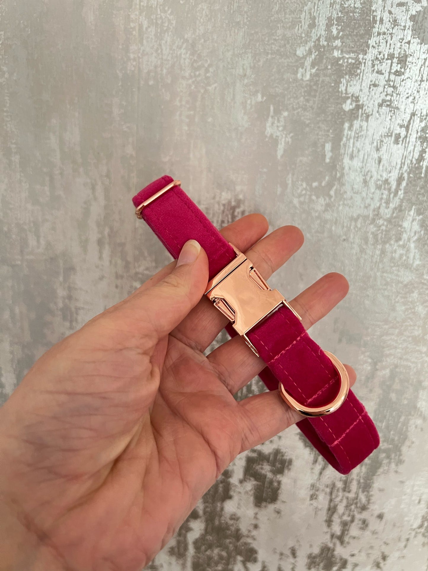 Collar | Fabric | Small - Hot Pink Velvet