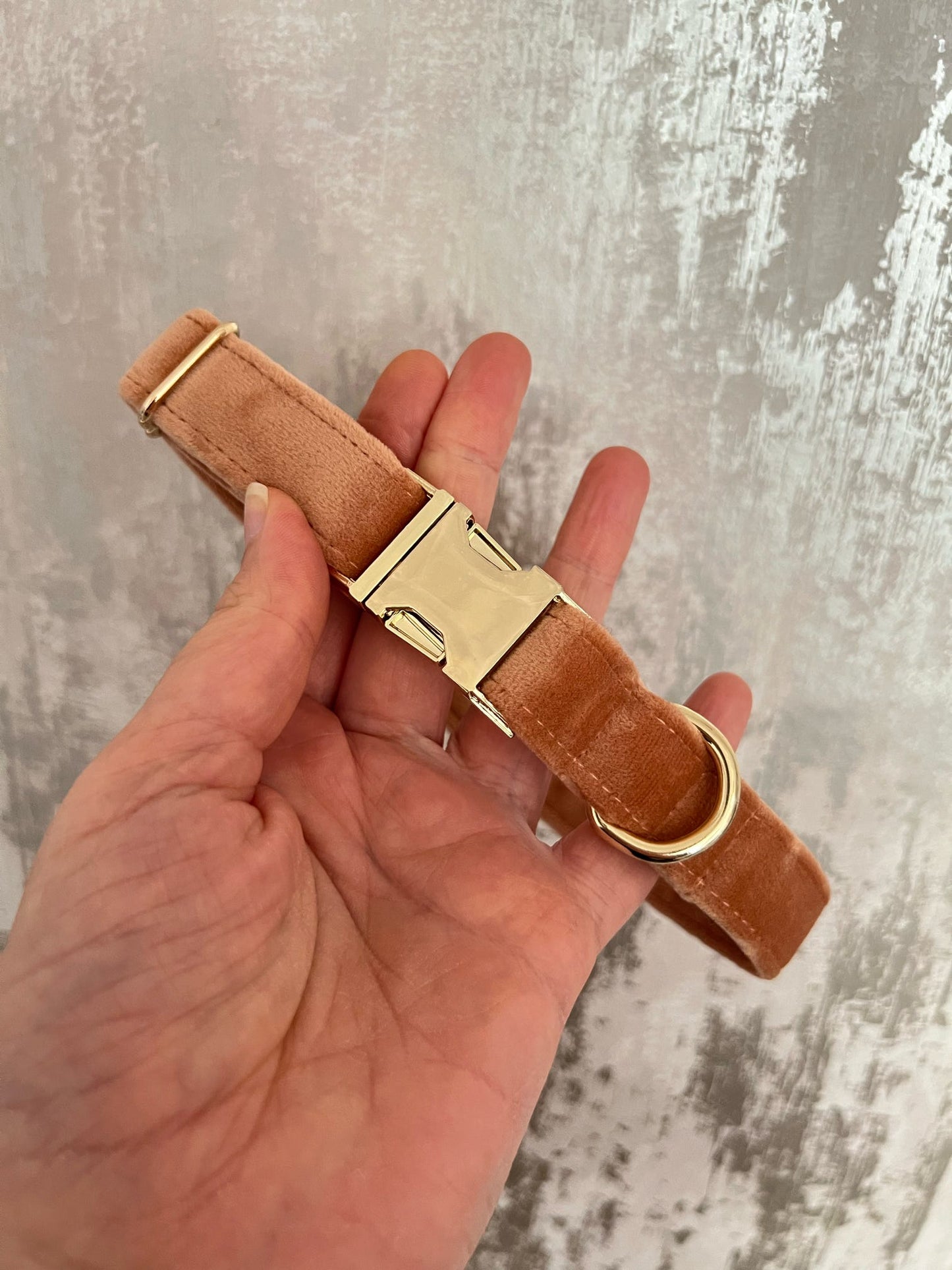 Collar | Fabric | Medium - Peach Velvet