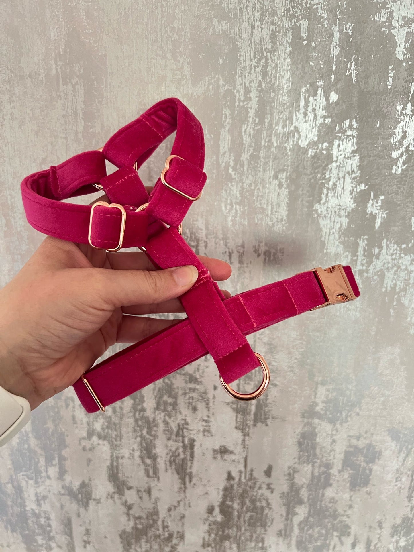 Harness | Fabric | Small - Hot Pink Velvet