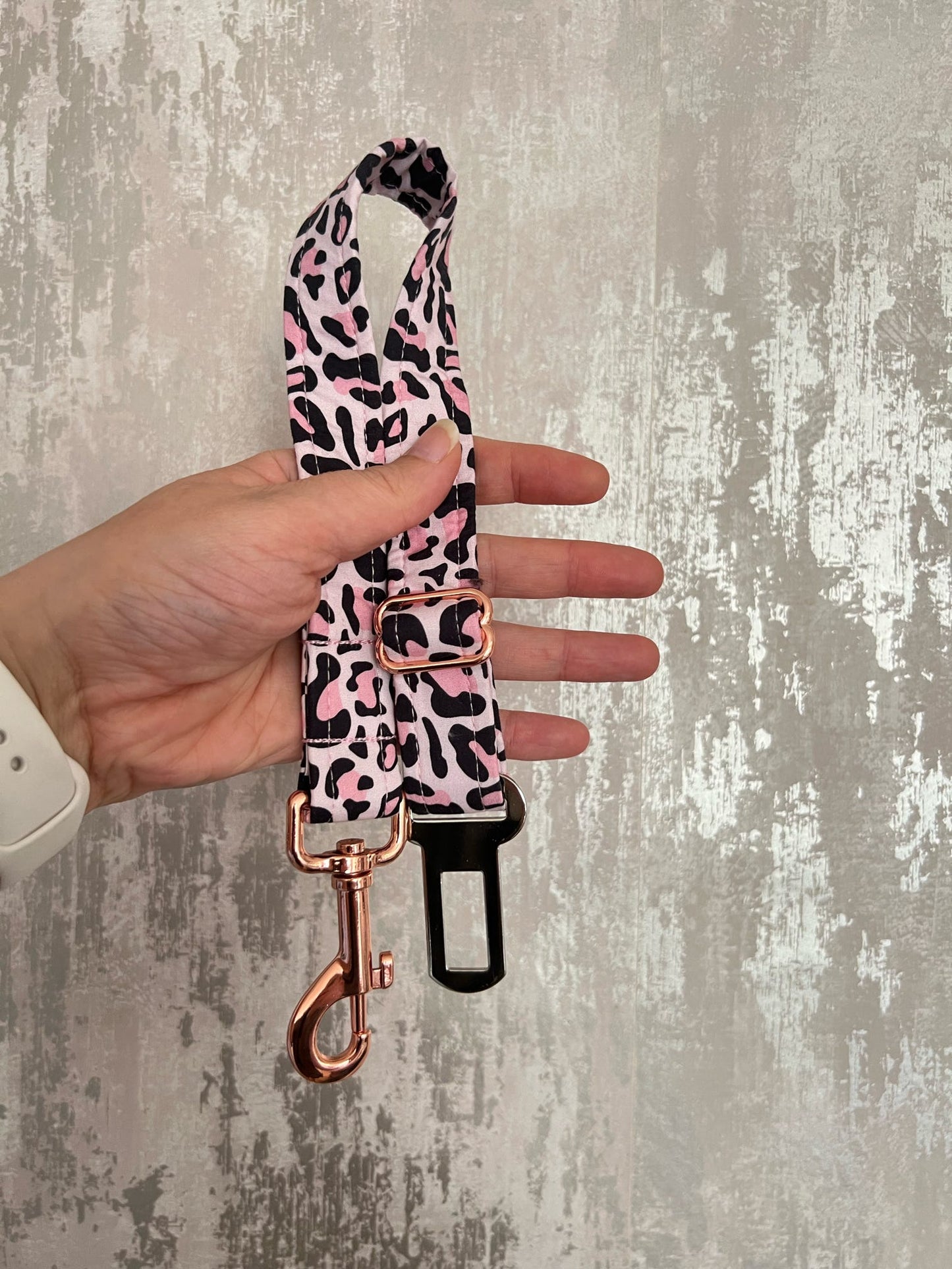 Seatbelt | Fabric - Pink Leopard Print