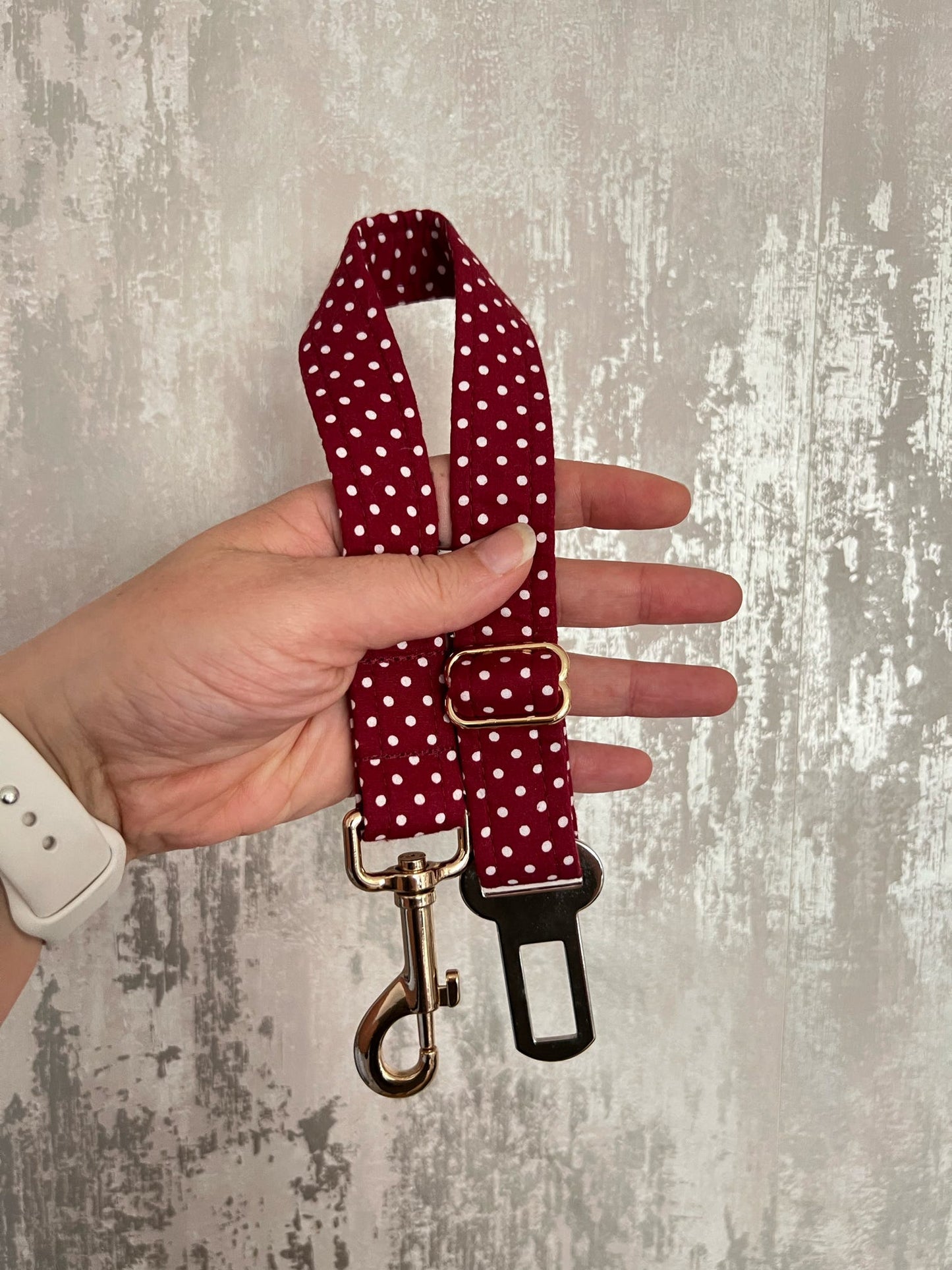 Seatbelt | Fabric - Red Polka Dot