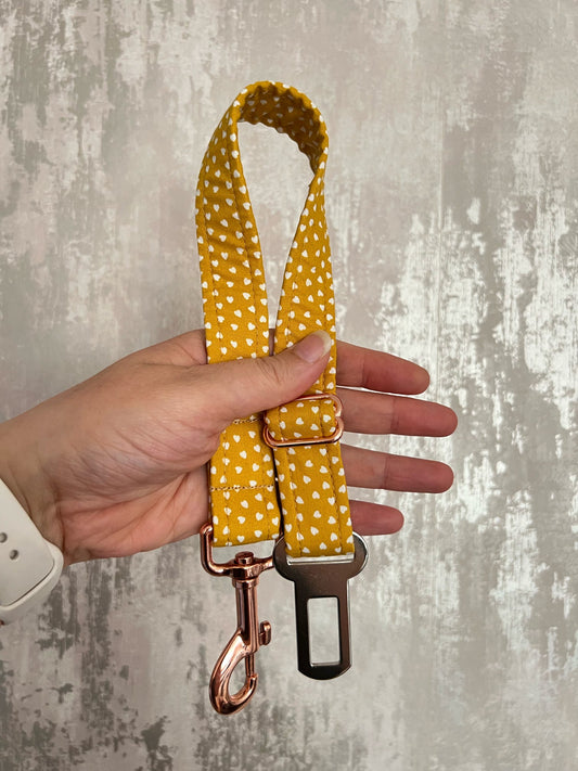 Seatbelt | Fabric - Mustard Hearts