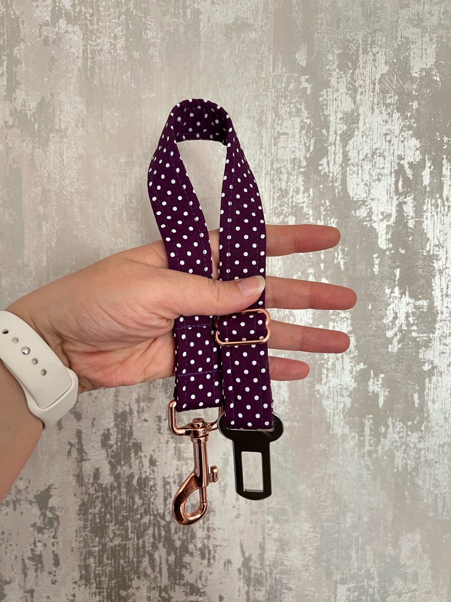 Seatbelt | Fabric - Purple Polka Dot