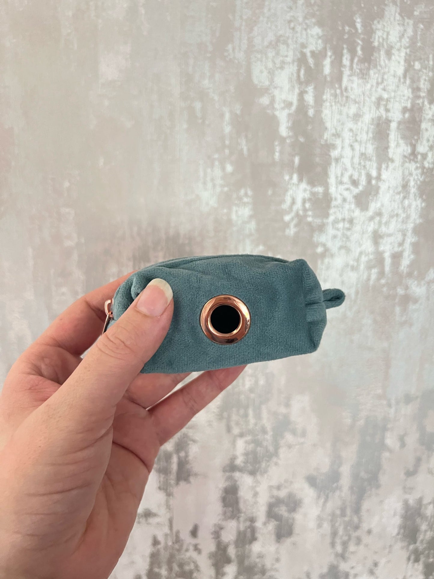 Poo Bag Holder | Fabric - Blue/Rose Gold