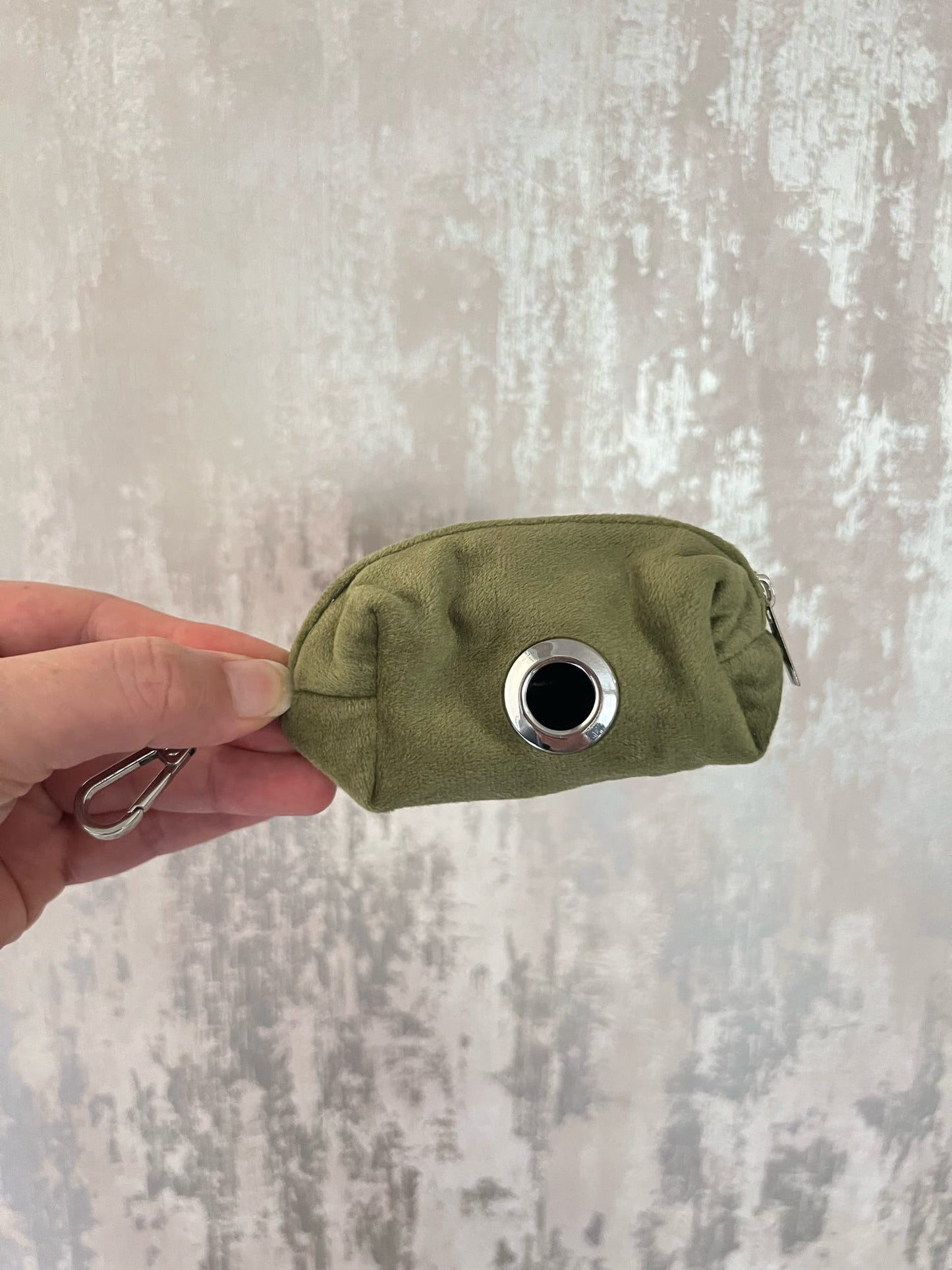 Poo Bag Holder | Fabric - Green/Silver