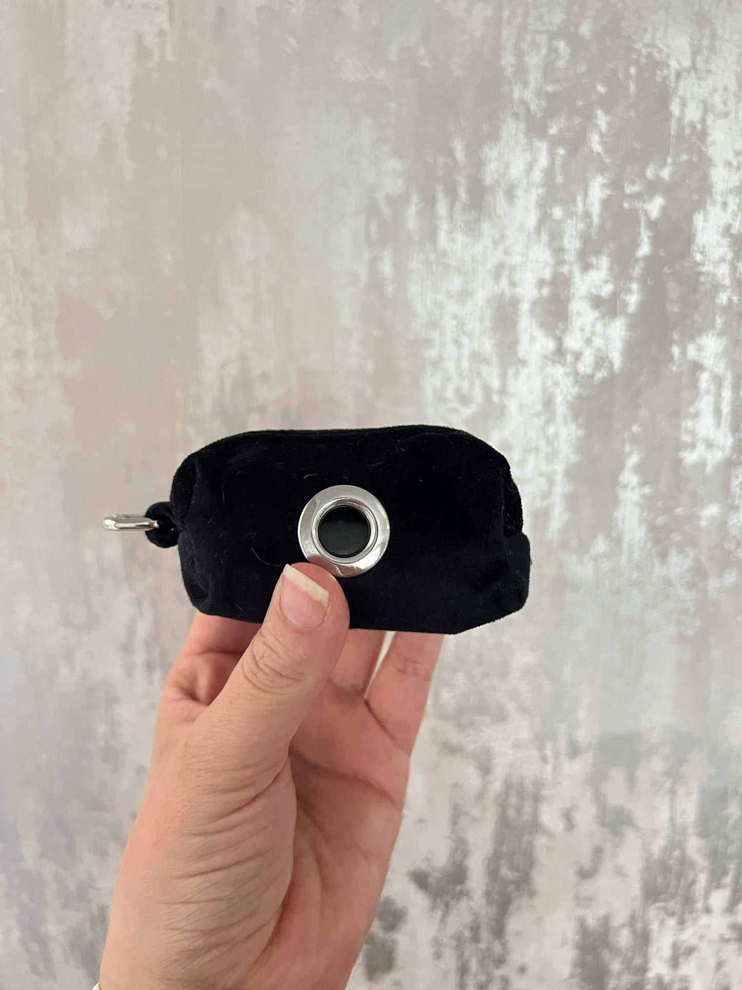 Poo Bag Holder | Fabric - Black/Silver
