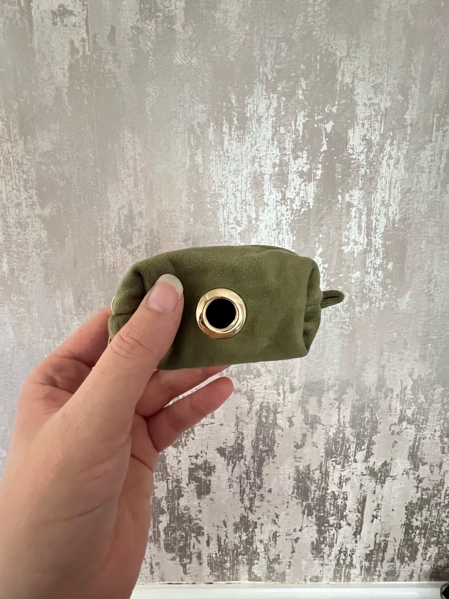 Poo Bag Holder | Fabric - Green/Gold