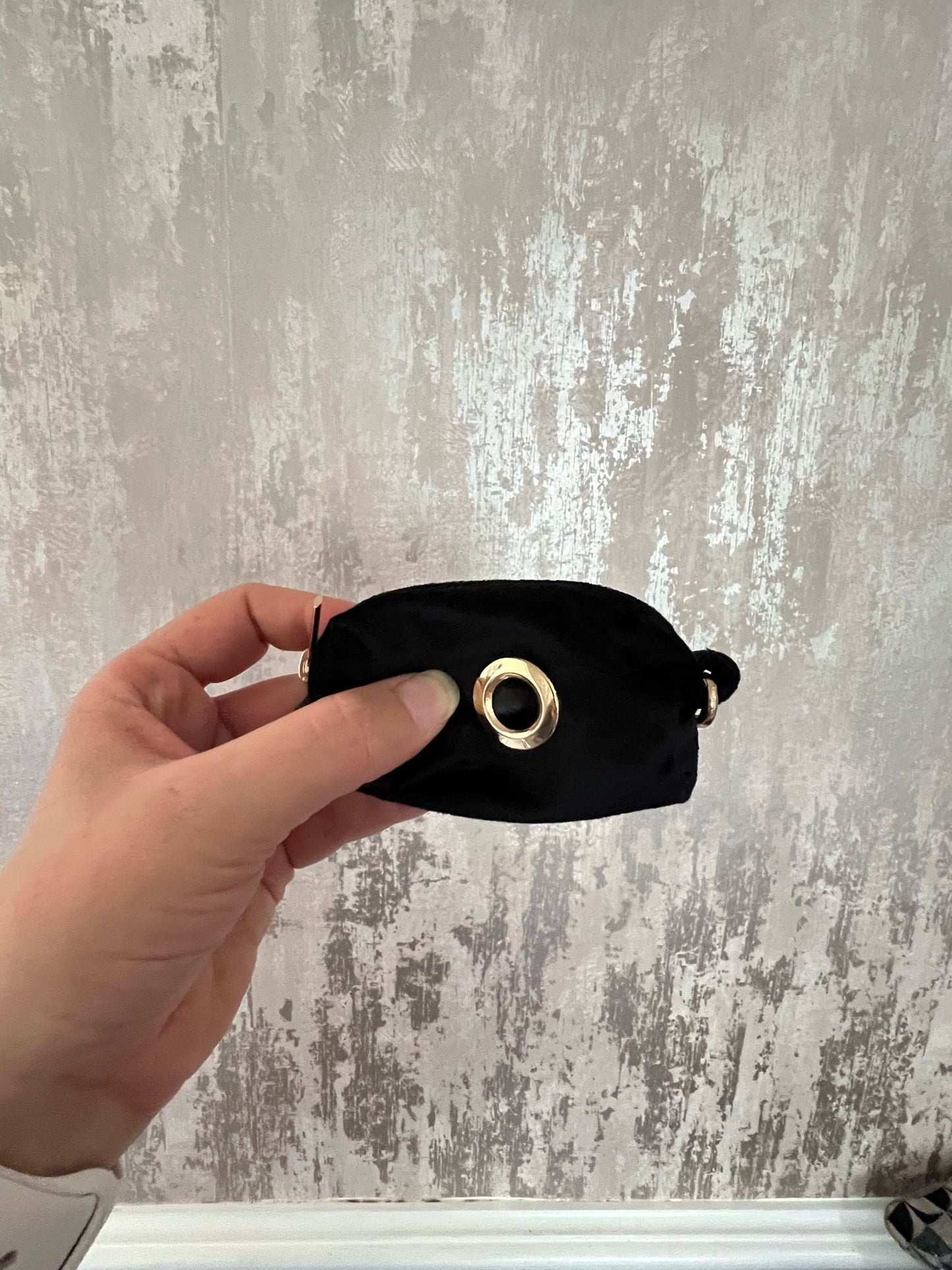 Poo Bag Holder | Fabric - Black/Gold