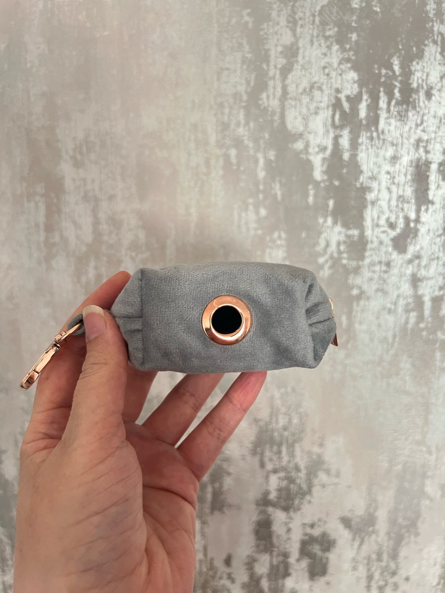 Poo Bag Holder | Fabric - Grey/Rose Gold