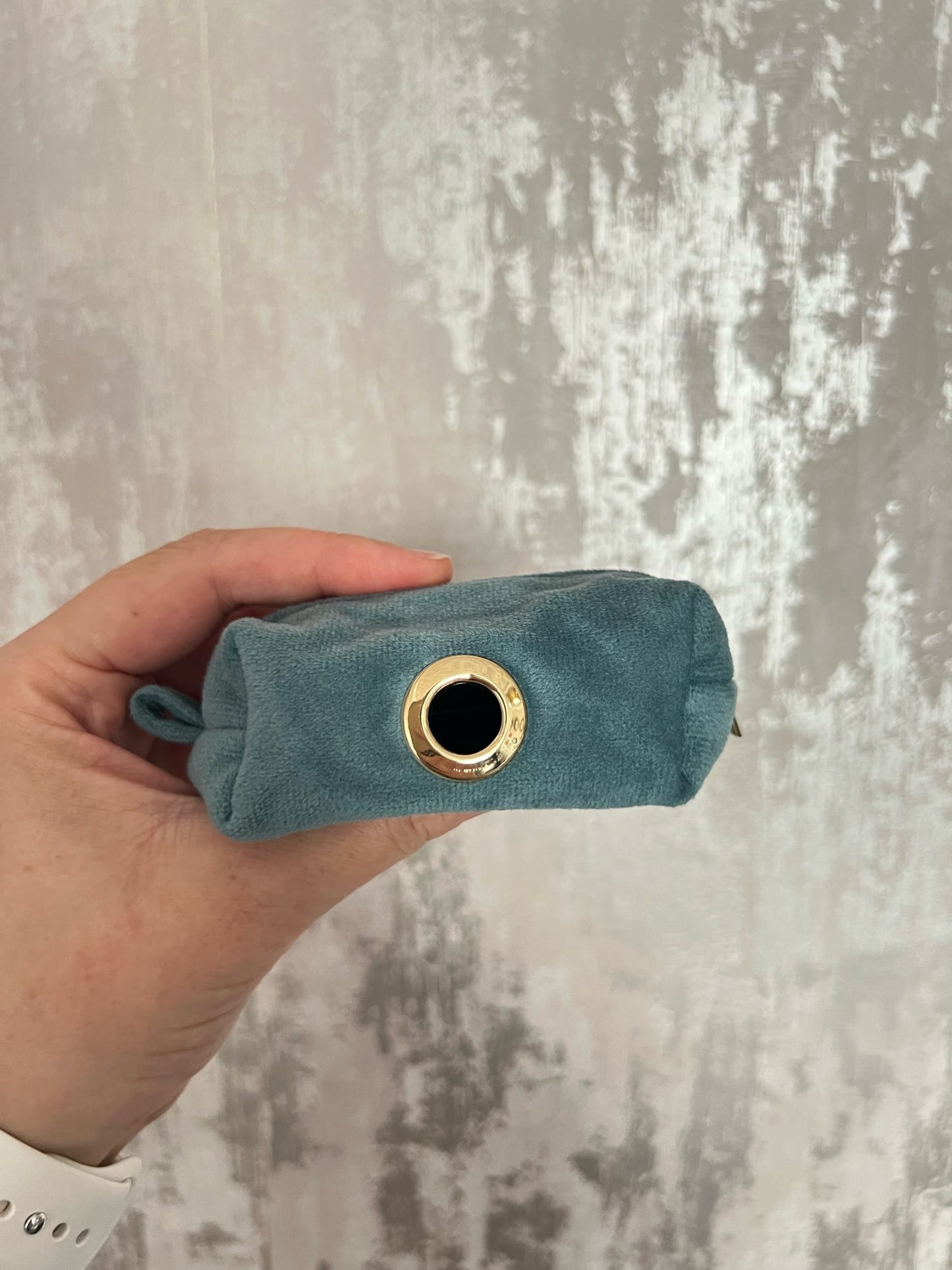 Poo Bag Holder | Fabric - Blue/Gold