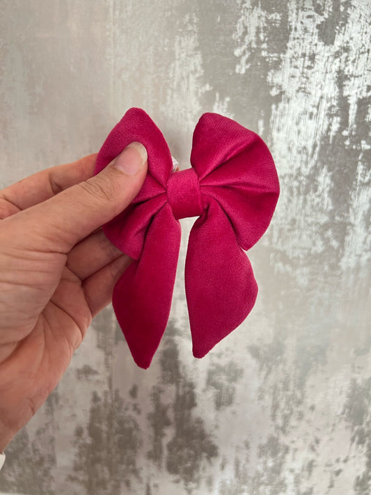 Fabric | Sailor Bow - Hot Pink Velvet