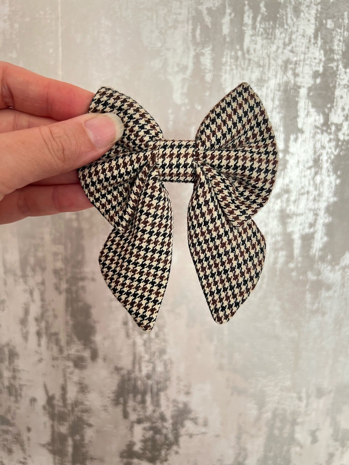 Fabric | Sailor Bow - Brown Houndstooth