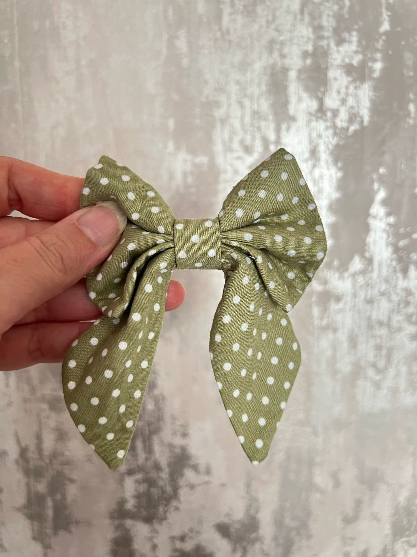 Fabric | Sailor Bow - Green Polka Dot